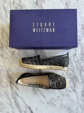 Stuart Weitzman Black Lace Espadrilles